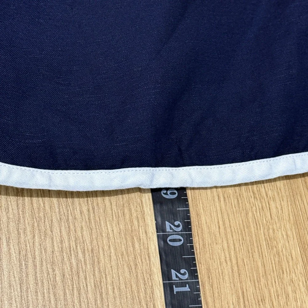 LOFT Navy Linen Blend Nautical Faux‎ Wrap Mini Skirt Womens sz 12 preppy Retro